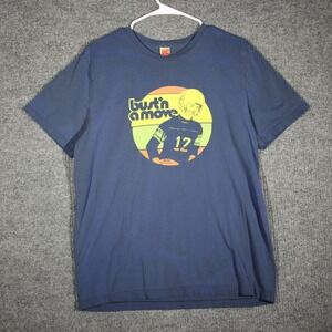 Vintage Hollister Company T Shirt Mens XL Blue Single Stitch Bust'n a Move 90s